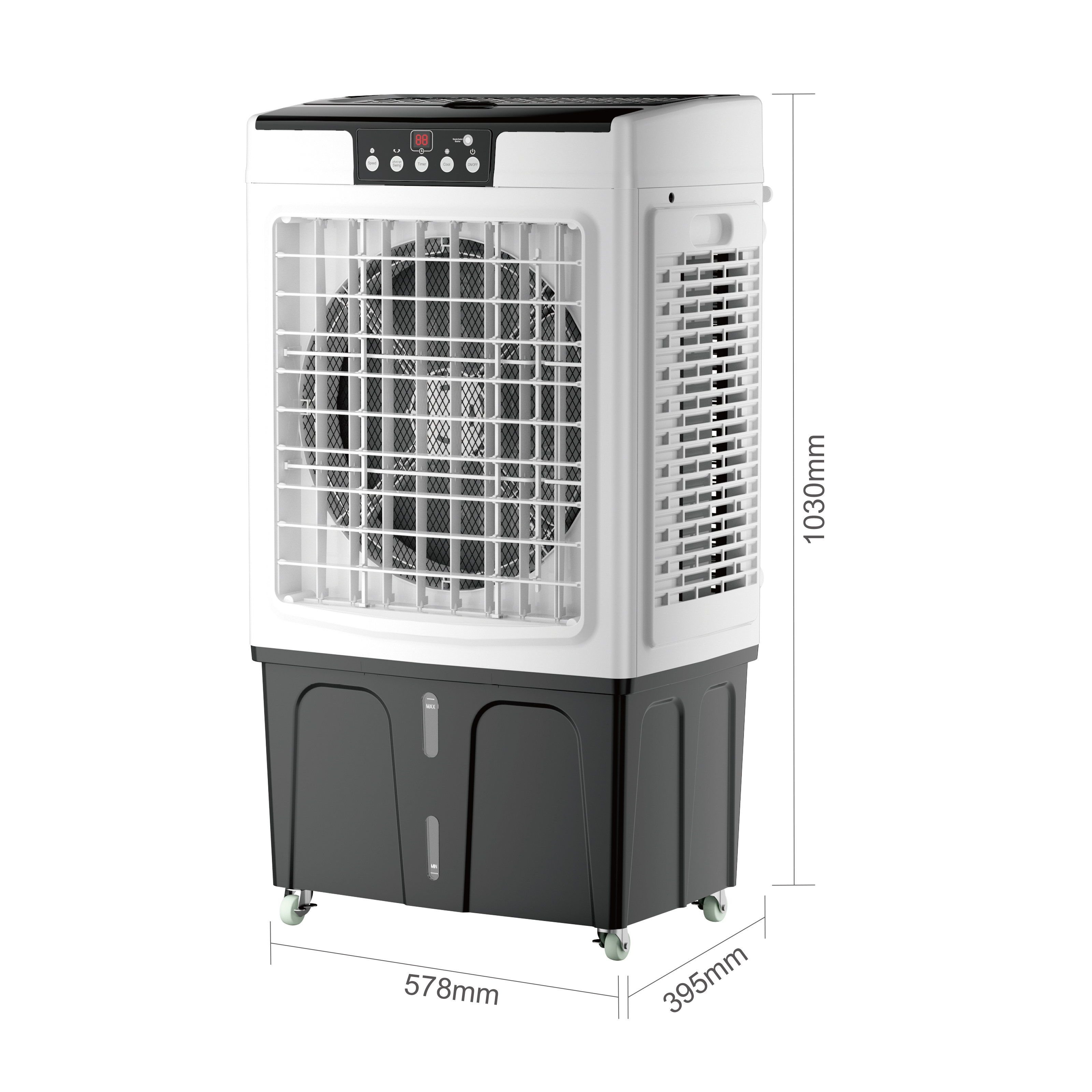 Raffreddatore d'aria commerciale evaporativo portatile del ventilatore industriale dell'acqua 45L